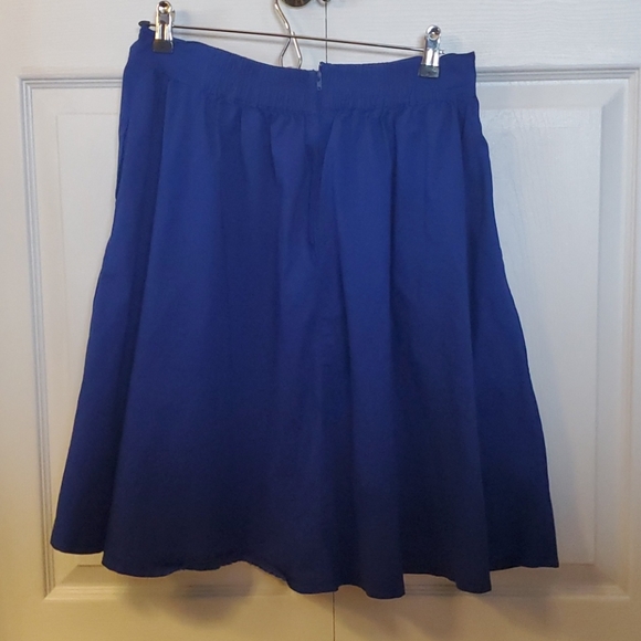 Blue Rockabilly Swing Skirt - Picture 2 of 5